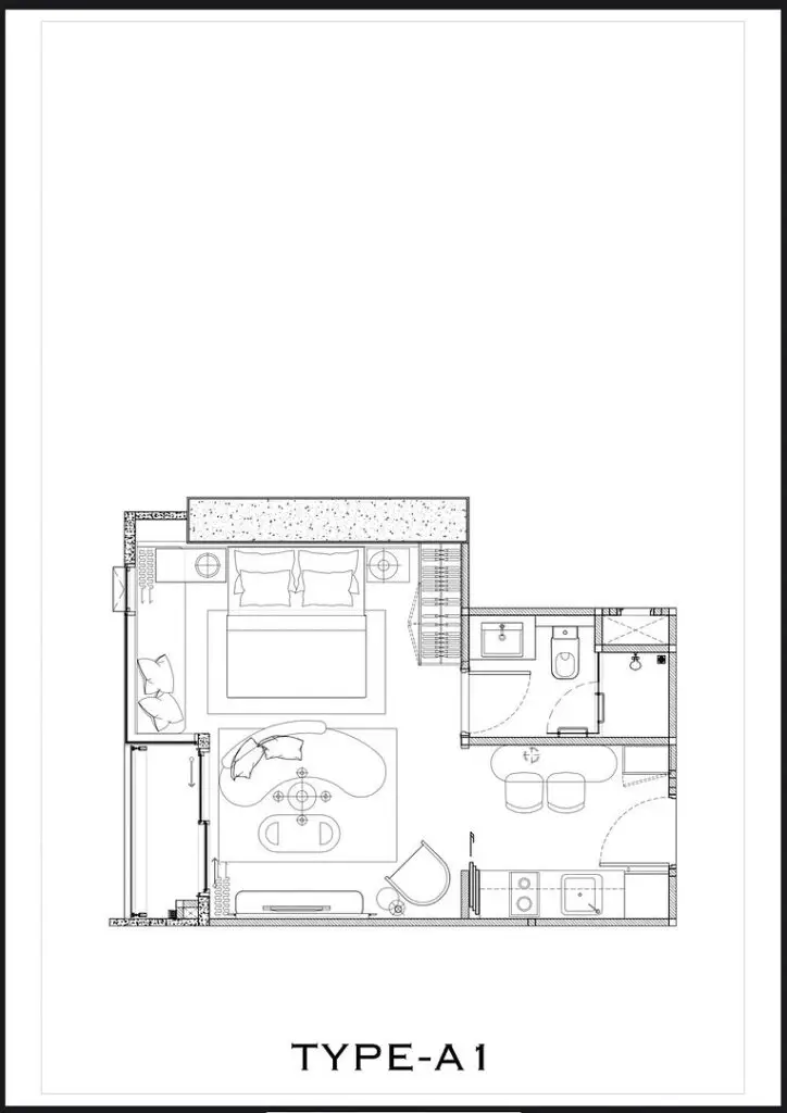 Studio Type A-1 ( 32.79 - 33.27 sq.m. )