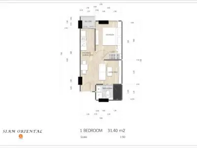 Siam Oriental Dream — 1 bedroom, 31 m², 3 fl