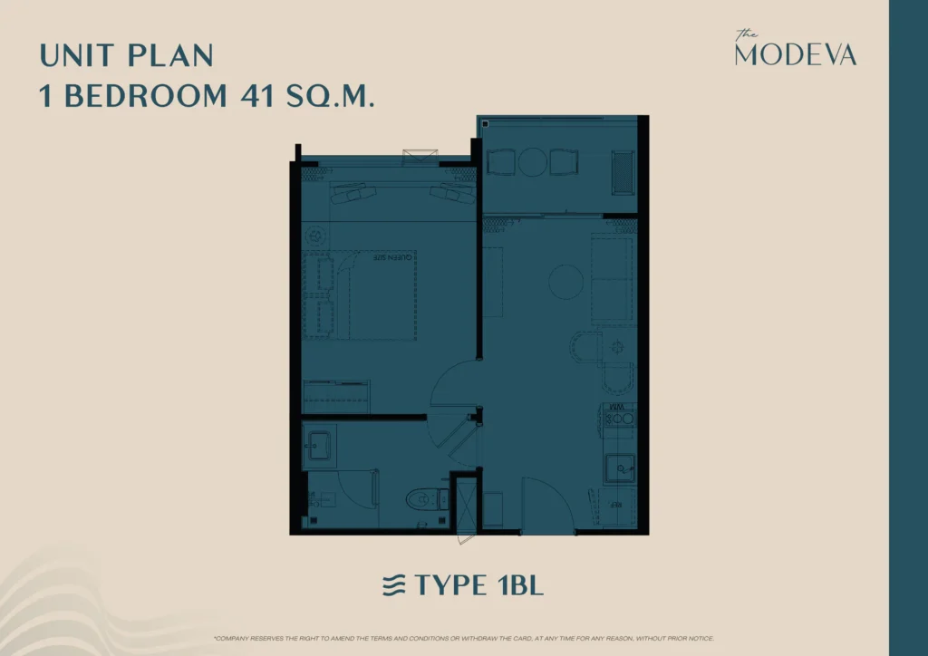1 Bedroom 29.00 - 58.00 Sq.m.