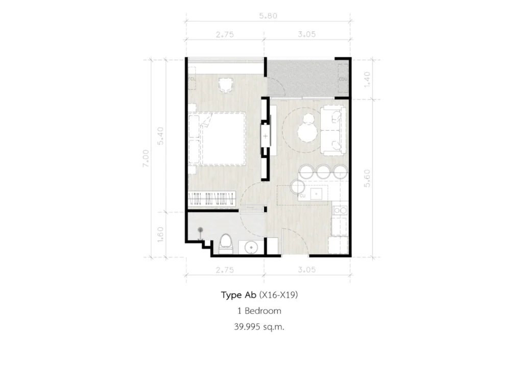 1 Bedroom / Type Ab