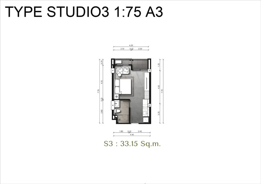 Studio 32.47 - 33.15 Sq.m.