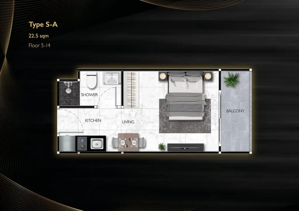 Studio ( 22.50 - 29.00 Sq.m.)