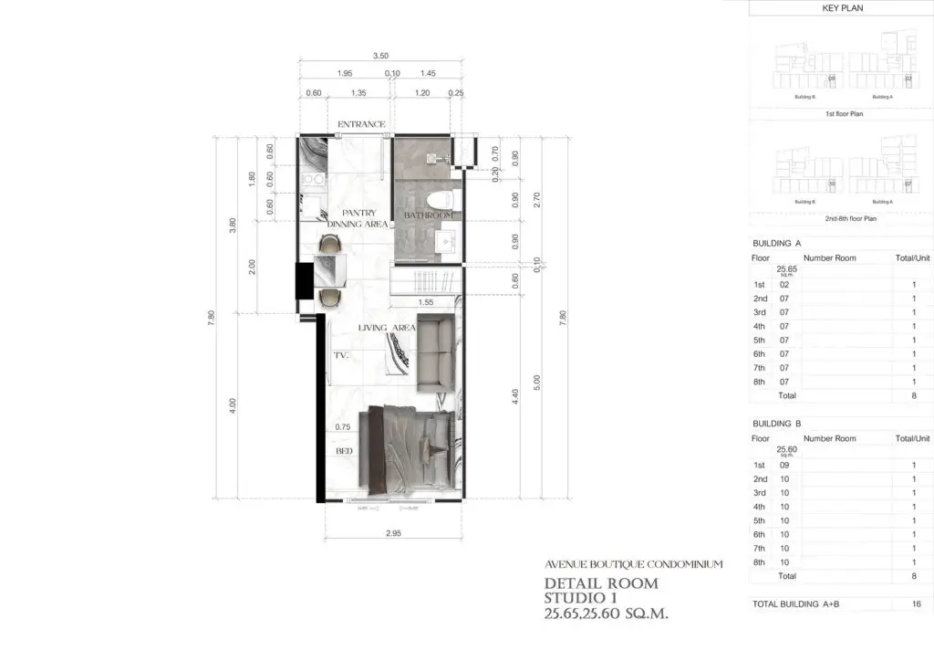 Stduio 25.60 - 25.65 Sq.m.