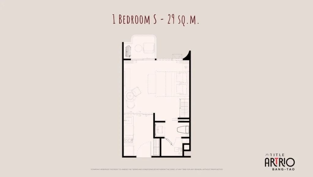1 Bedroom 32.00 Sq.m.