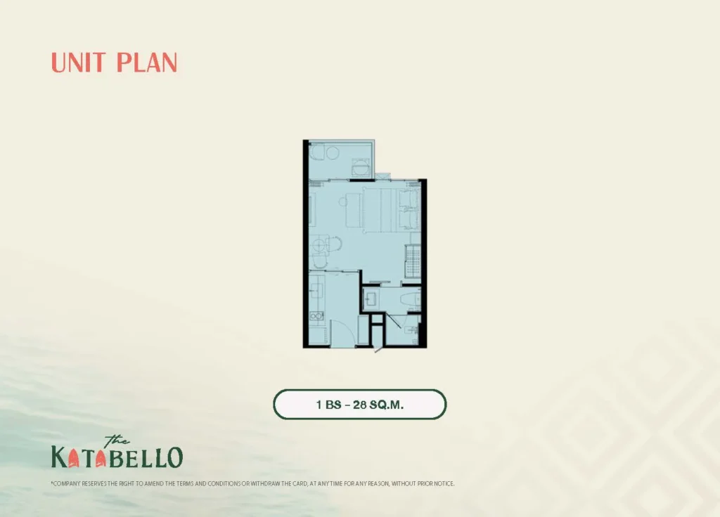 1 Bedroom 28 Sq.m.