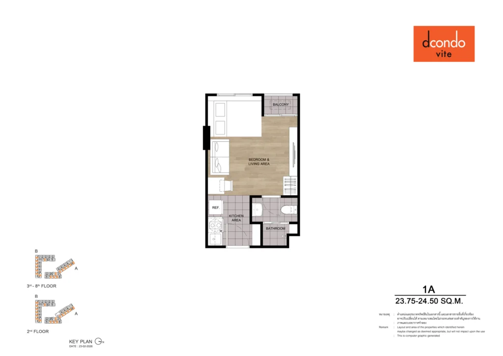 Studio 23.75 - 24.50 Sq.m.
