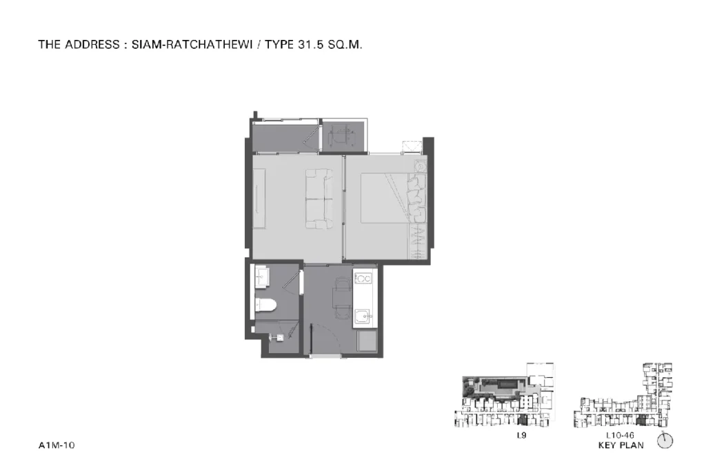 1 Bedroom 31.50 Sq.m.