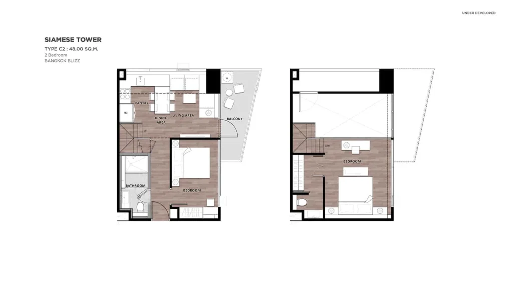 2 Bedroom 48.00 Sq.m.