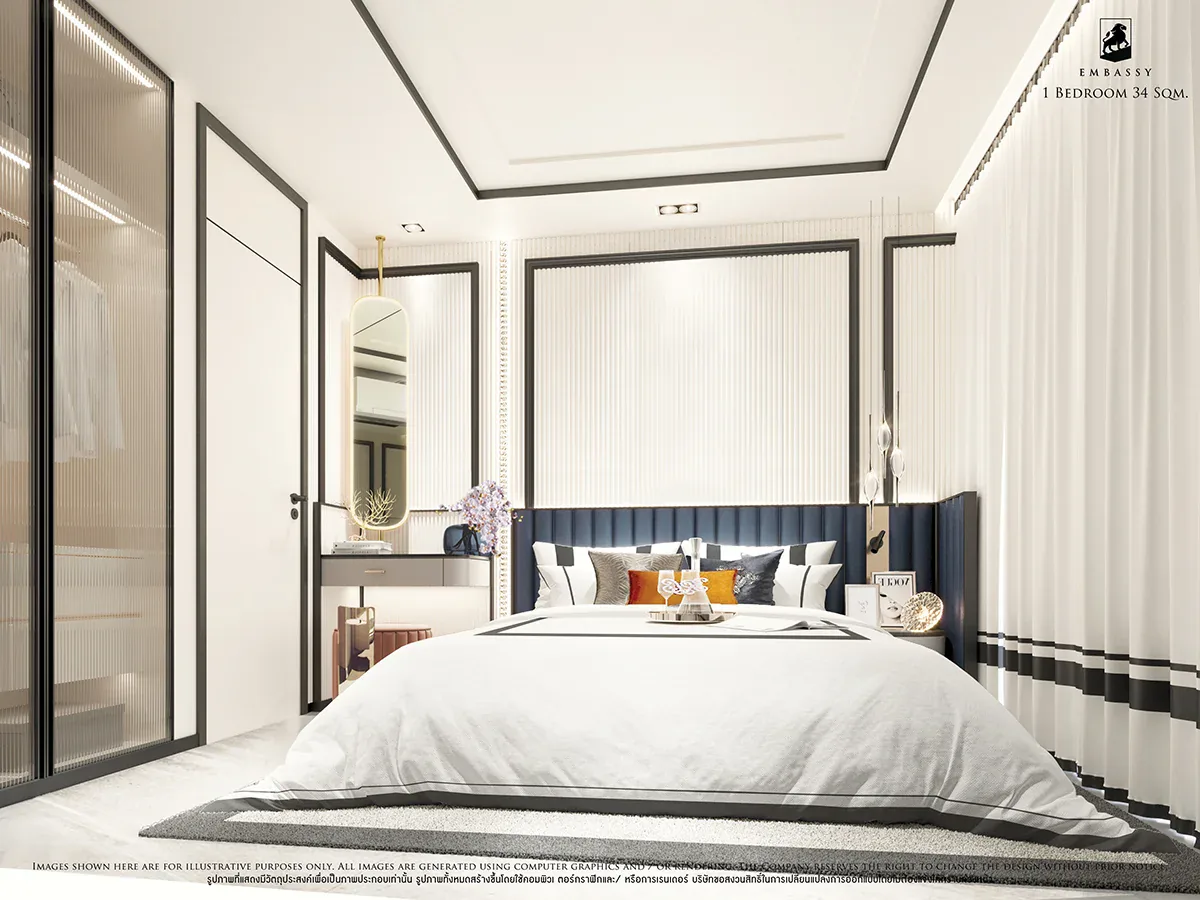 1-Bedroom Condo 34 sq.m in Embassy Pattaya Jomtien — City View, Foreign Quota