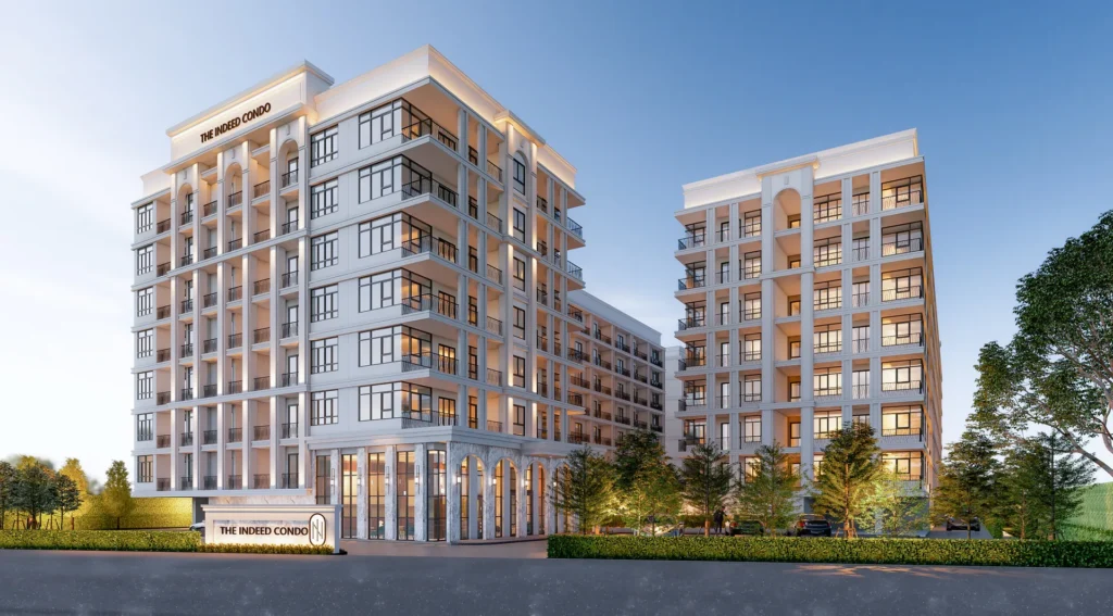 Современная архитектура жилого комплекса The Indeed Condo Pattaya в районе Джомтьен | Contemporary architecture of The Indeed Condo Pattaya in Jomtien