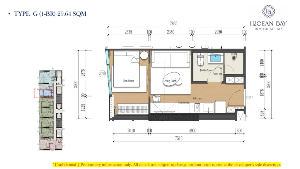 1-bedroom | Type G | 29,64 sq.m.